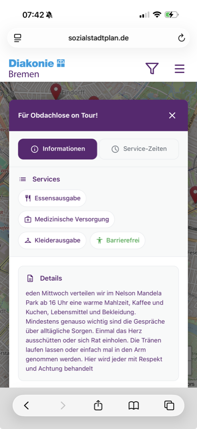 Detailansicht eines Angebots: „Für Obdachlose on Tour