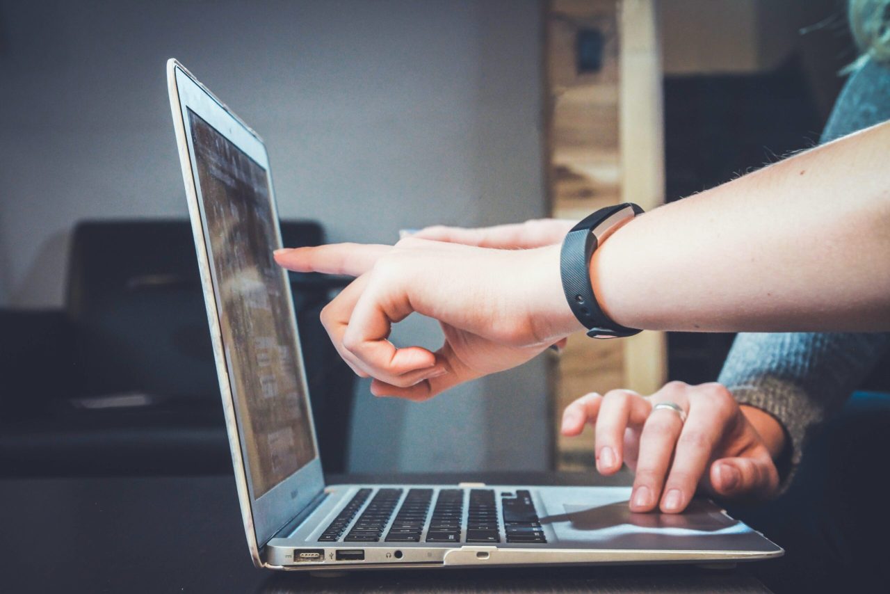 Beratungsgespräch zur individuellen Softwareentwicklung am Laptop